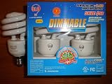 10 DIMMABLE COMPACT FLUORESCENT LIGHT BULBS.15W=75W