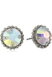 Sorrelli Decorative Edge Petite Antique Silver-Tone Stud Earrings