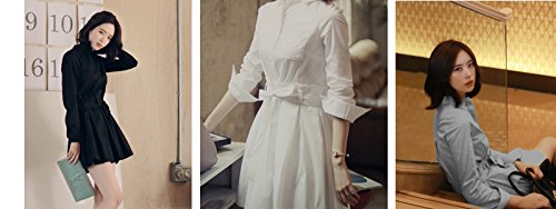 ギグアント（GiGant) レディース シンプル コットン 長袖  チュニック ワンピース  スリム カジュアル  M L XL  黒 青 白