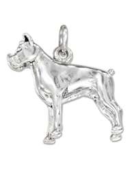 Sterling Silver Three Dimensional American Staffordshire Terrier Dog Charm