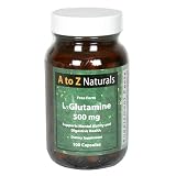 A to Z Naturals L-Glutamine, Free Form, 500 mg, Capsules, 100 capsules