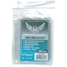 Mini Euro Game Play Card Sleeves (100 Sleeves/Pack - 45 MM X 68 MM)