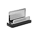 Rolodex® Distinctions™ Punched Metal and Wood Business Card Holder, Black/Pewter