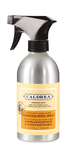 Caldrea Stainless Steel Spray, Citrus Mint Ylang Ylang, 11.8-Ounce Bottles (Pack of 6) by Caldrea