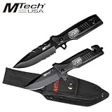 MTECH USA MT-512SF Combo Knife Set 9.25-Inch Overall Fixed 4.75-Inch Closed Folder