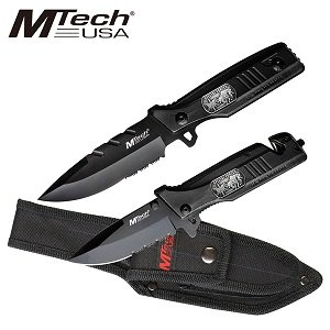 MTECH USA MT-512SF Combo Knife Set 9.25-Inch Overall Fixed 4.75-Inch Closed Folder MTECH USA MT-512SF Combo Knife Set 9.25-Inch Overall Fixed 4.75-Inch Closed Folder Hunting Knives