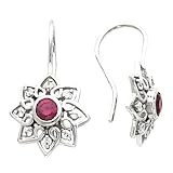14K White or Yellow Gold Ruby and Diamond Earrings -- OTHER GEMS AVAILABLE