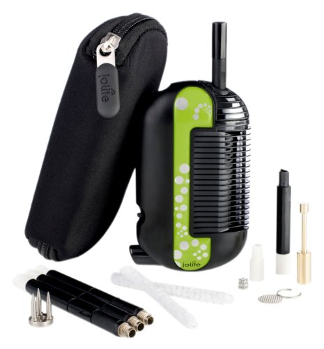 iolite IEV-AP-001 Portable Lime Green Vaporizer with 3 Pack Extended Mouthpiece and an Optimizer (Bonus Pack)
