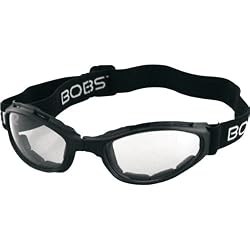 Bobster Crossfire Folding Adult Cruiser Motorcycle Goggles Eyewear - Black/Clear