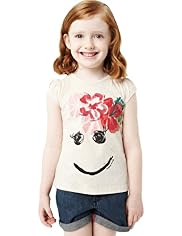 Pure Cotton Floral & Face Print T-Shirt