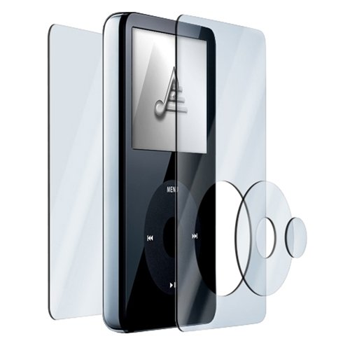 eForCity Reusable Clear Shield (4 in 1 kit) for Apple iPod Video 60GB / U2 Special Edition / 30GB / 80GB, Bonus of cleaning cloth and squeegee card