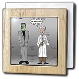 Review 3dRose LLC  / Fathers Day with Dr Frankenstein and his monster - 6 Inch Tile Napkin Holder