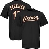 Majestic Houston Astros #17 Lance Berkman Black Youth Players T-shirt