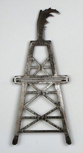 Metrotex Designs 26652 Lazer Cut Steel Small Oil Derrick Wall Art-Natural Steel And Lacquered
