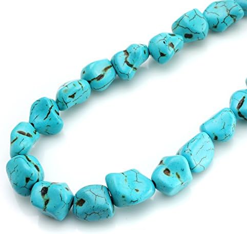 Joolanda Synthesis Irregular Turquoise Beads, Semi-Precious Gemstone Beads, Polished Beads Strand for Jewelry Making (Length: 16inch / Order)