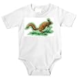 Onesie with squirrel, kangaroo, rat, hopping