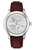 Jaeger-LeCoultre Master Eight Days Mens' Manual Wind Watch Stainless Steel Silver Dial on Brown Leather Strap 160.84.20 or Q1608420