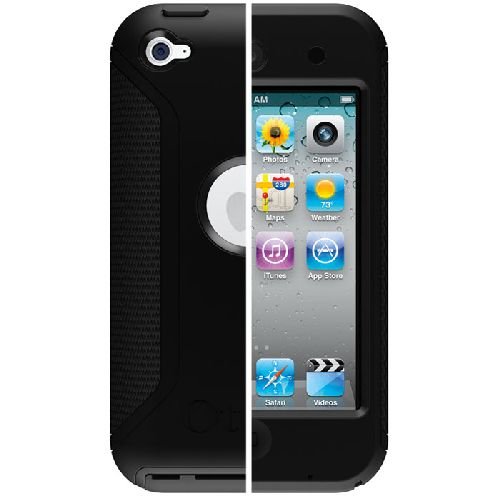 New Otterbox Defender Series Hybrid Case For Ipod Touch 4g-Black Three Layers Protection Tough