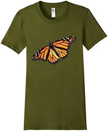Women's Beautiful Giant Monarch Butterfly  Tee Shirt   Slim Fit Medium Olive