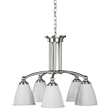 Buy American Fluorescent FAP513SNSCT Faceted Blown Glass Chandelier, 5 Light, Satin... by American Fluorescent