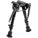 Ohuhu 6-Inch to 9-Inch Adjustable Handy Spring Return Sniper Hunting Tactical Rifle Bipod (Black)