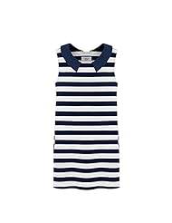 Short Cotton/Denim Striped Print  Dress