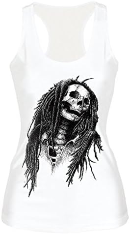 DEDVAN Women's Digital Skeleton Figure Printed Fit Slim Elastic Casual Tank Top