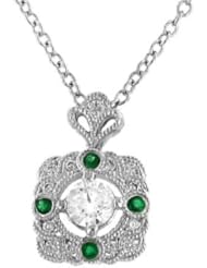 Ladies Diamond and Emerald Pendant