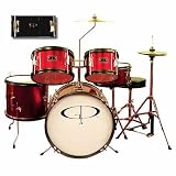 GP55 Child Size Junior Drum Set with Seat, Sticks & Cymbals - Black
