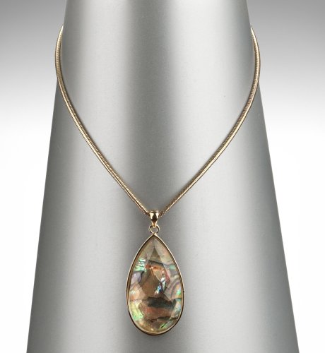 Facetted Abalone Pendant Necklace