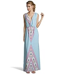 V-neck Chevron Print Paisley Ruched Wrap Sleeveless Chiffon Maxi Dress 