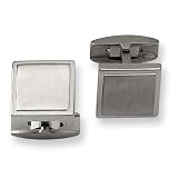 Brushed and Polished Titanium Cuff Links