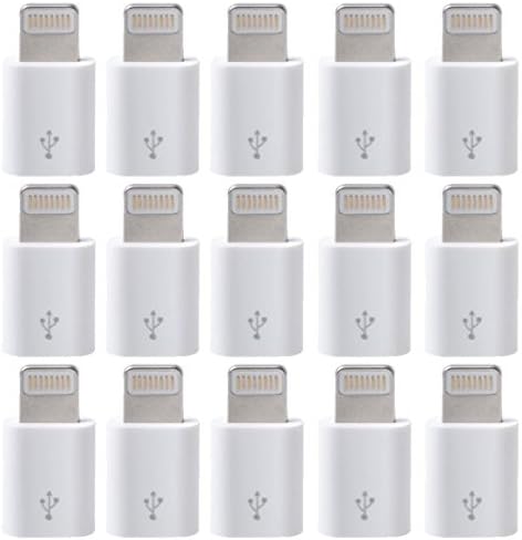 Micro USB to 8 Pin [Set of 15] Converter Connector Adapter iPhone SE/ 6S / 6S Plus / 6 plus / 6 / 5 / 5S / Pod Touch