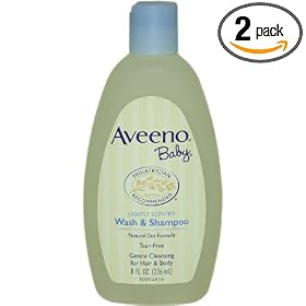 Aveeno Baby Wash & Shampoo, Lightly Scented, 8-Ounce Bottles (Pack of 2)