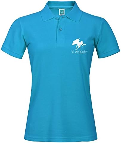 X-large Polo T-shirt Short Sleeve With Flying_monkey Pattern Casual Tees For Women Blue