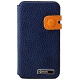 Zenus iPhone4/4S ケースMasstige Italian PU Color Edge Diary Series カードケース付き ロイヤルネイビー Z421i4S