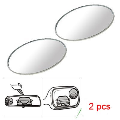 2 Pcs Round Stick-On Convex Rearview Blind Spot Mirror Set