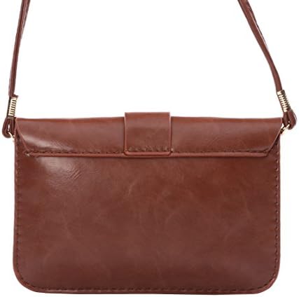 Kiwuu Universal Soft Luxury PU Leather Cell phones Case Cover Pouch/cross Body Bag with Strap and Snap Fastener Fit for Mobile Phone Size Under 6.3 Inches(Brown A)