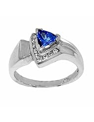 14K White Gold Tanzanite and Diamond Ring -- LIFETIME WARRANTY