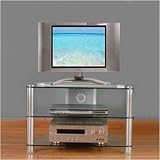 RTA Home and Office Silver Aluminum 32 Inch Wide Plasma or LCD Glass TV Sta ....