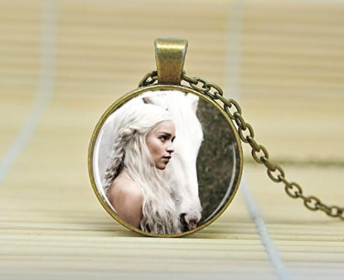 Game Of Thrones Daenerys Necklace Khaleesi Horse Mother Of Dragons Targaryen Jewelry Glass Cabochon Necklace A3011