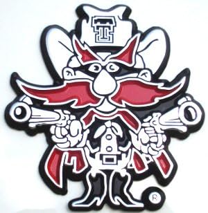 Texas Tech University Red Raider Mascot Chrome Auto Emblem
