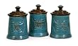 Set of 3 Sugar Tea Coffee Distressed Country Canisters