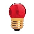 7.5 Watt S11 Shaped Incandescent Light Bulb / 130 Volt / Medium Base / Transparent Red / Repacement 7.5S11 Sign Bulb