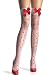 Thigh High Stockings Woven Red HEARTS Satin Bows SeXy