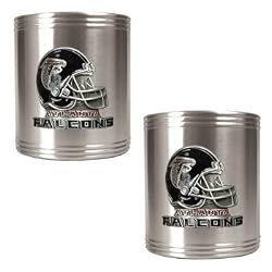 Atlanta Falcons 2pc Stainless Steel Can Holder Set- Helmet Logo NFL Football