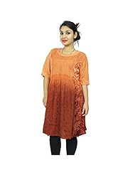 Short Sleeves Rayon Embroidered Tunic 