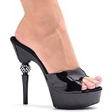 Ellie Shoes Women's 673-FRIDAY 6 Heel Mule W/ Rhinestone Heel