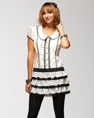 bebe Spotted Silk Collared Dress from bebe.com