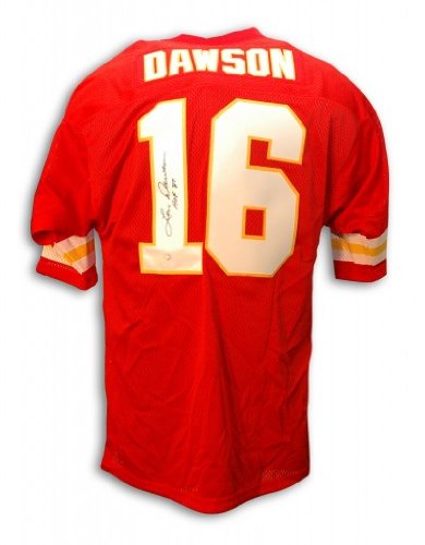 Len Dawson Kansas City Chiefs Autographed/Hand Signed Throwback Red Jersey with HOF 87 Inscription